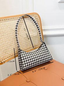 Houndstooth Pattern Bag - Black and White - View 6