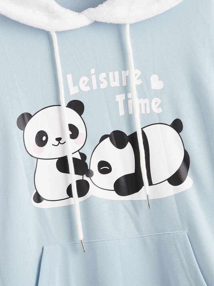 Muchica שרוך קשירה כיס קולורבלוק מכתב חמוד סווצ'ר - כחול בייבי - ראה 4