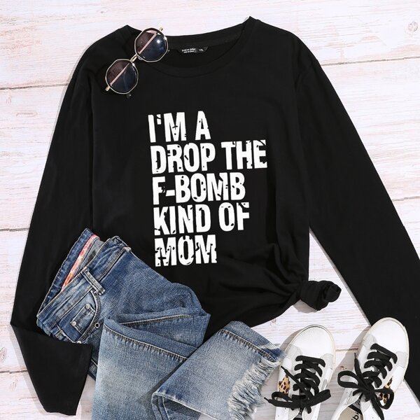 

Plus Slogan Graphic Tee, Black