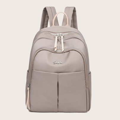 Minimalist Metal Decor Functional Backpack