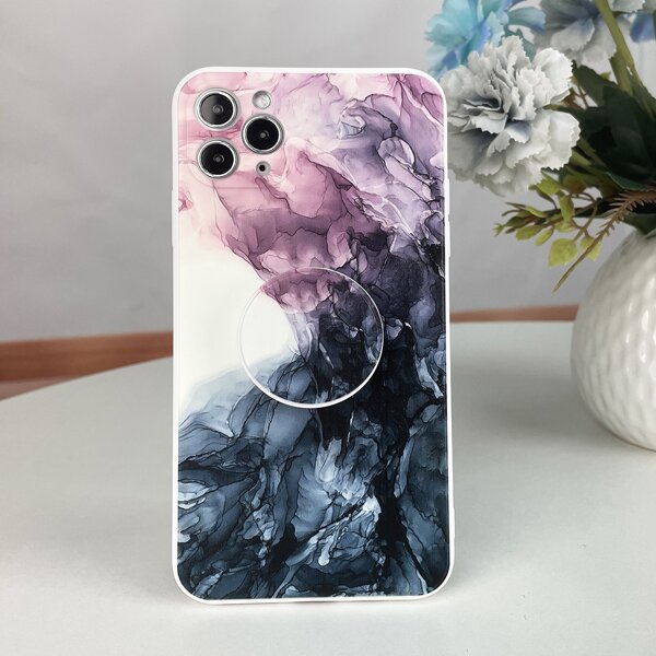 

Marble Pattern Phone Case With Stand-Out Phone Grip, Multicolor