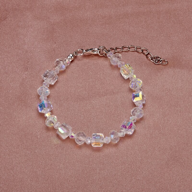 

Geo Shaped Crystal Beaded Bracelet, Clear