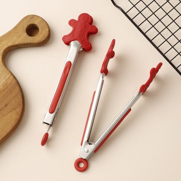 

1pc Christmas Gingerbread Man Design Food Clip, Multicolor
