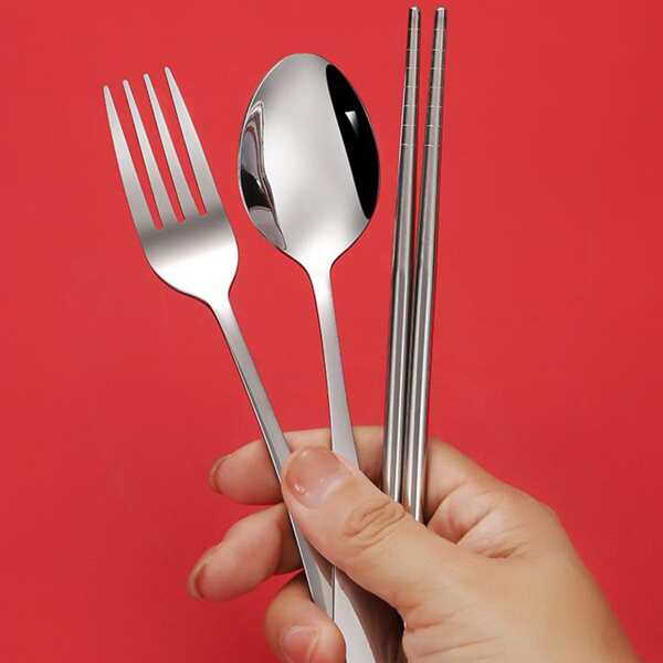 

1set Stainless Steel Cutlery, Silver