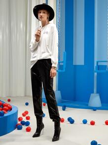 Khaitect Drop Shoulder Letter & Graphic Pattern Tee - White - View 6