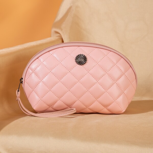 

Minimalist Quilted Dome Bag, Pink