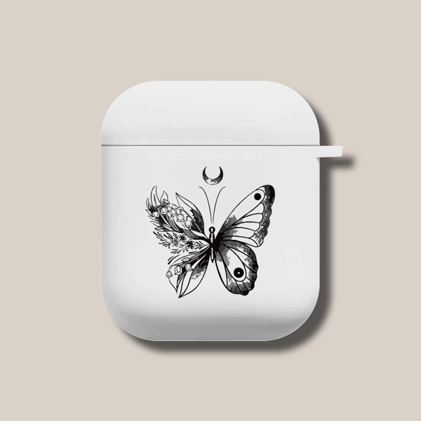 

Чехол для Airpods с узором бабочки, Белый
