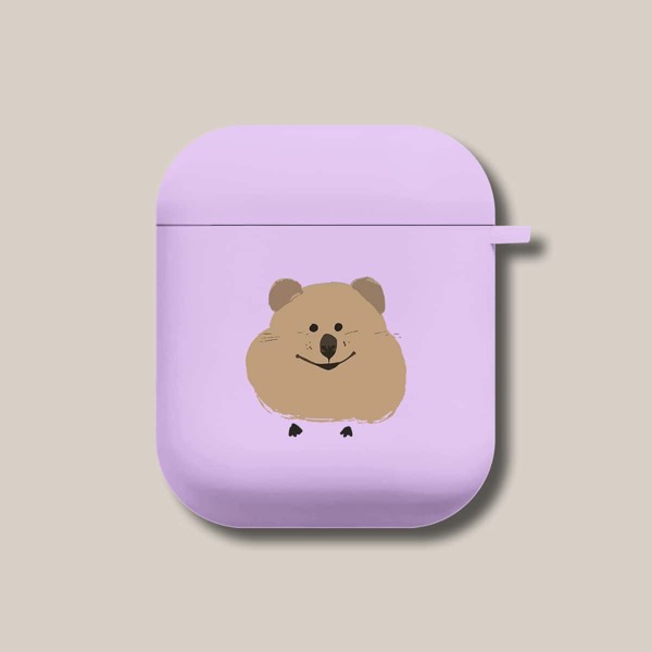 

Чехол для Airpods с узором медведя, Пурпурный