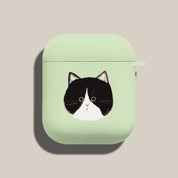 

Чехол для Airpods с узором кошки, Зелёный