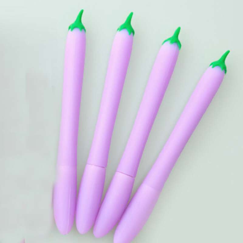 

1pc Eggplant Shaped Gel Pen, Black