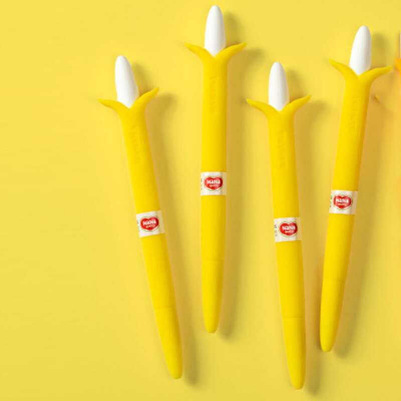 

1pc Banana Design Gel Pen, Black