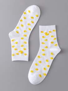 Men Cartoon Duck Graphic Crew Socks - Multicolor - View 2