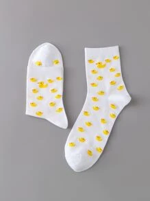 Men Cartoon Duck Graphic Crew Socks - Multicolor - View 3