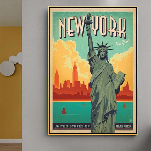 

Statue Of Liberty Print DIY Diamond Unframed Painting, Multicolor