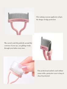 CIMACA 2pcs Women Eyelash Curler Set, Includes Eyelash Curler, Eyelash Comb, Makeup Tool, Eyelash Tool, For Beautiful And Natural Curly Lashes, Suitable For Travel, Women Gift, Holiday Gift,Makeup,Cheap,Room Decor,Vanity,Travel,Bedroom,Makeup Accessories,Eyelash Curler,Cheap,Stocking Stuffers,Makeup,Makeup Tools,Cheap Stuff,Gifts,Gifts For Women,Christmas Gifts - Pink - View 4