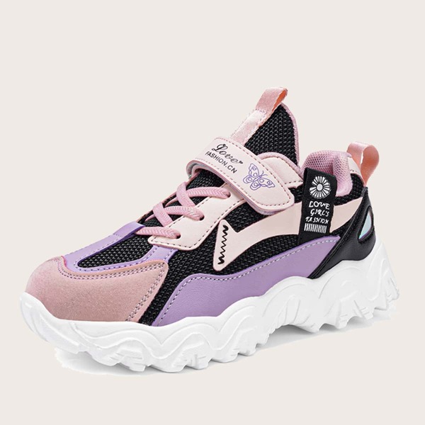 

Girls Letter Graphic Velcro Strap Sneakers, Multicolor