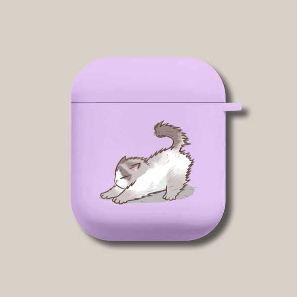 

Чехол для Airpods с узором кошки, Пурпурный