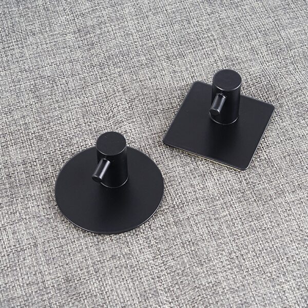 

1pc Plain Stainless Steel Wall Hook, Black