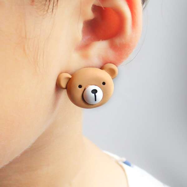 

Toddler Girls Cartoon Earrings, Brown