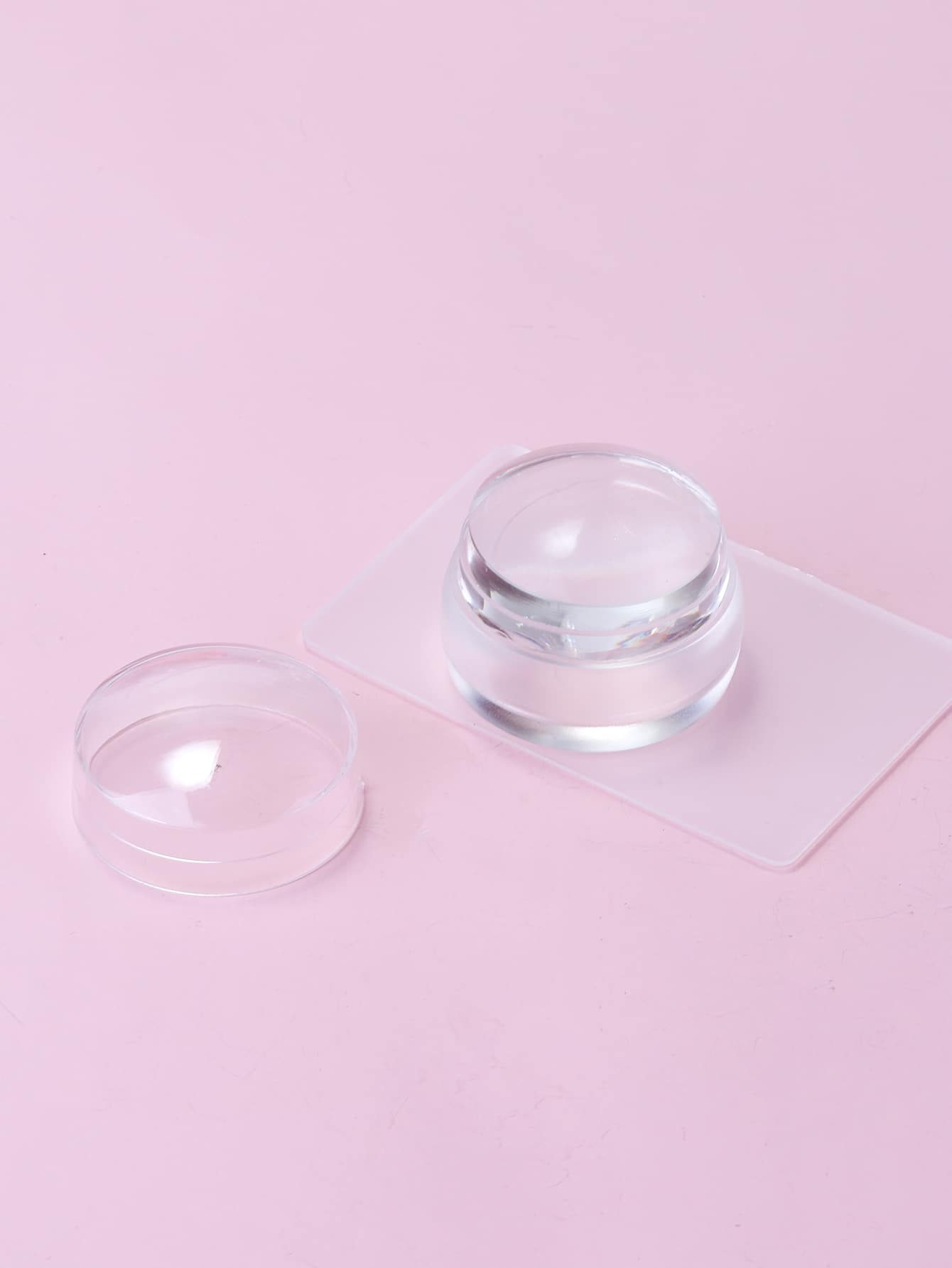 Hot 3.6cm Chessman Mini Transparent Nail Art Stamper With Silicone Head Plastic Handle Nail Art Tools - Clear - View 1