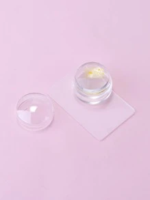 Hot 3.6cm Chessman Mini Transparent Nail Art Stamper With Silicone Head Plastic Handle Nail Art Tools - Clear - View 2