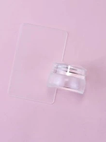 Hot 3.6cm Chessman Mini Transparent Nail Art Stamper With Silicone Head Plastic Handle Nail Art Tools - Clear - View 3
