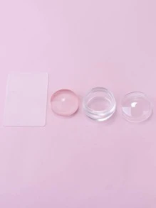 Hot 3.6cm Chessman Mini Transparent Nail Art Stamper With Silicone Head Plastic Handle Nail Art Tools - Clear - View 4