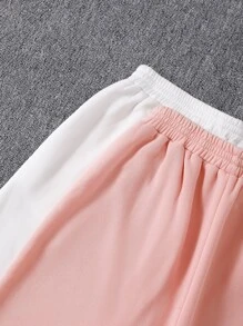 GlowEve 2pcs Solid Elastic Waist Thermal Joggers - Multicolor - View 5