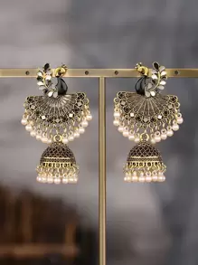 Earrings Peacock Design Drop Earrings - Multicolor - View 1