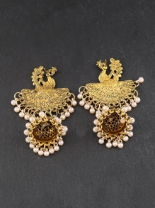 Earrings Peacock Design Drop Earrings - Multicolor - View 2