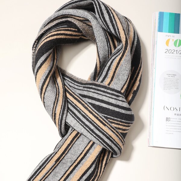 

Men Color Block Scarf, Multicolor