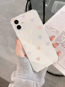心型圖案透明手機殼相容於 Iphone 11、iphone 13、iphone 14 Pro Max - 無色 - 查看 3