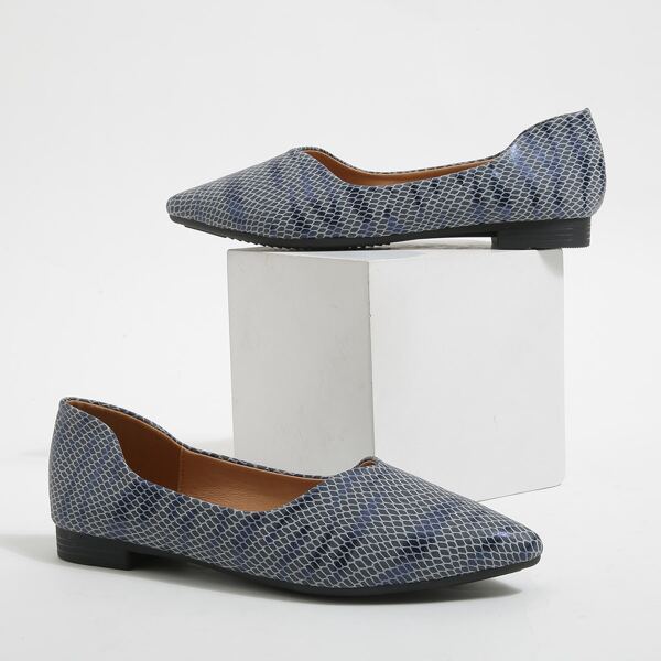 

Metallic Snakeskin Ballet Flats, Multicolor