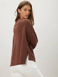 SHEIN Unity Camiseta poliéster reciclado amplio - Marrón Chocolate - Ver 3