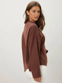 SHEIN Unity Camiseta poliéster reciclado amplio - Marrón Chocolate - Ver 10