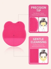 CUT it Silicone Facial Cleansing Brush With Mirror - Hot Pink - View 4