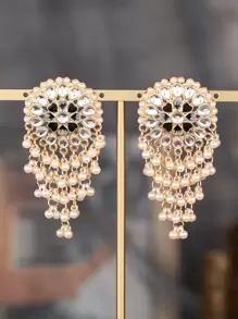 Boucles D'oreilles Pendantes Avec Pearl Tassel Decor