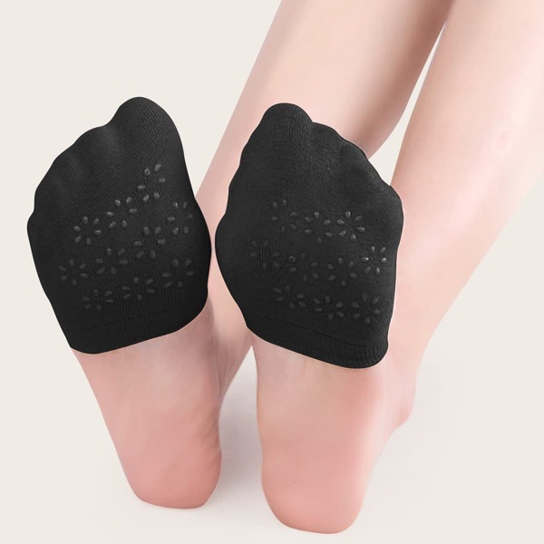 

1pair Non-slip Forefoot Socks, Black