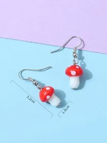 女孩蘑菇耳墜