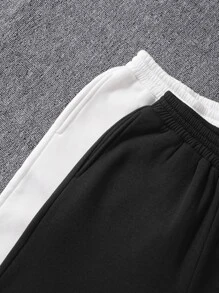 SHEIN Unity 2 piezas Pantalones deportivos unicolor de cintura elástica térmico - Multicolor - Ver 5