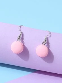 女孩馬卡龍吊墜耳墜 - 粉色 - 查看 3