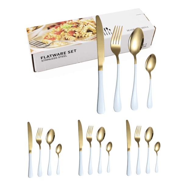 

16pcs Stainless Steel Cutlery Set, Multicolor