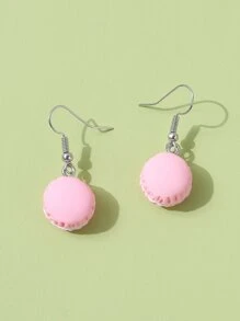 女孩馬卡龍吊墜耳墜 - 粉色 - 查看 5