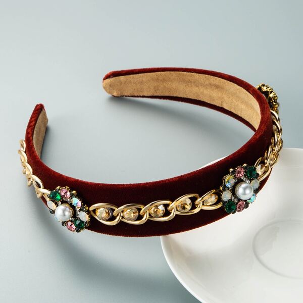 

Rhinestone Decor Headband, Burgundy