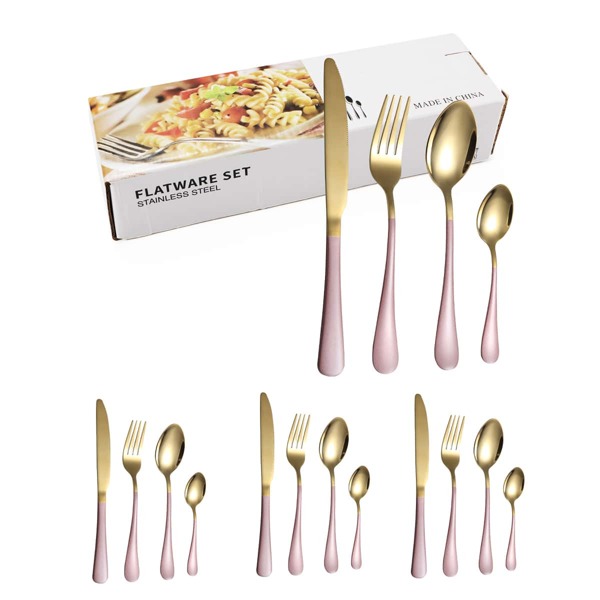 

16pcs Stainless Steel Cutlery Set, Multicolor