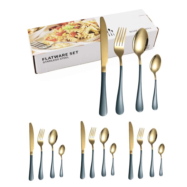 

16pcs Stainless Steel Cutlery Set, Multicolor
