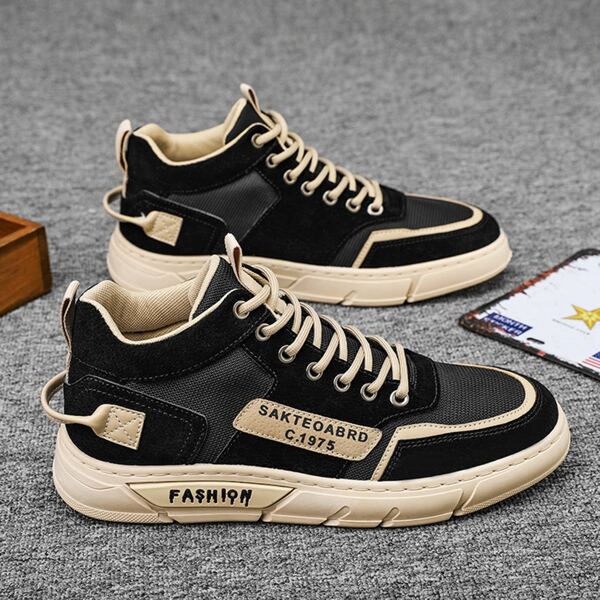 

Men Two Tone Letter Graphic Skate Shoes, Black