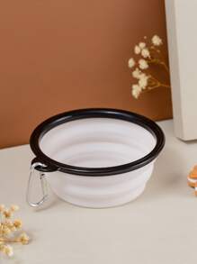 1pc Random Color Pet Travel Bowl, Portable & Foldable Dog Food Bowl - Multicolor - View 4