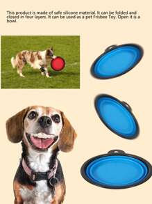 1pc Random Color Pet Travel Bowl, Portable & Foldable Dog Food Bowl - Multicolor - View 6