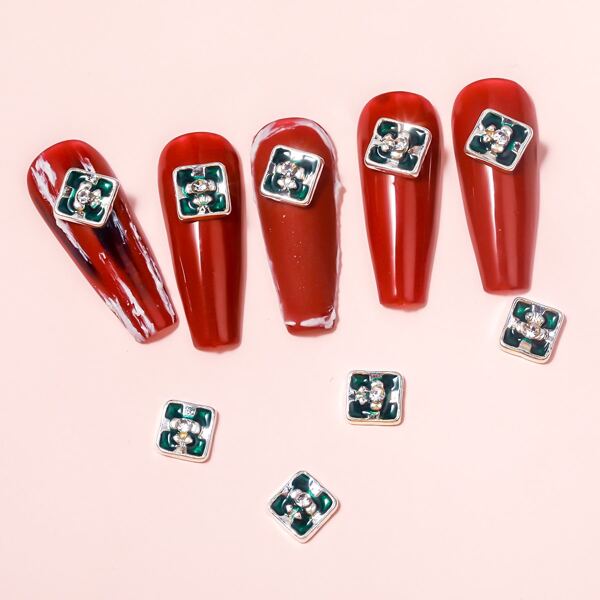 

10pcs Christmas Nail Art Decoration, Multicolor